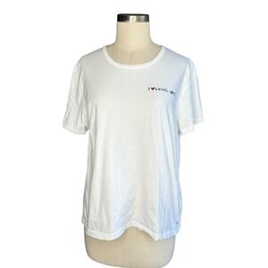 LA LIGNE x Cleo White Crew Neck Short Sleeve Tee Shirt Vote Women's Size XL